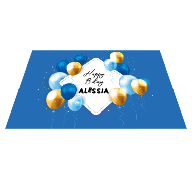Individuales para mesa con nombre Fiesta de globos y papeles con  - TenVinilo