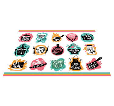 Individual mesa casa Cocinar comida cocina insignia logos - TenVinilo