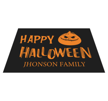Mantel individual con nombre Feliz halloween nombre de la familia - TenVinilo
