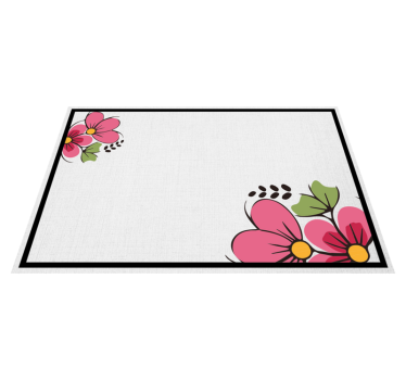 Individual original mesa Flores rosadas de dibujos animados - TenVinilo