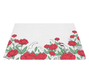 Individual mesa original patrón floral con hojas - TenVinilo