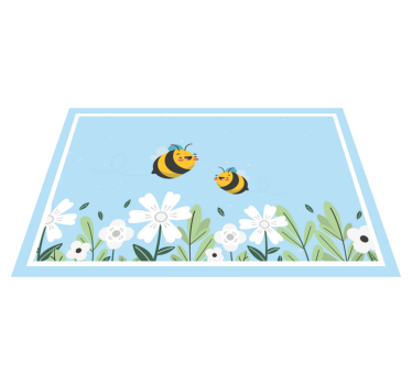 Individual original mesa Flor blanca con abeja - TenVinilo