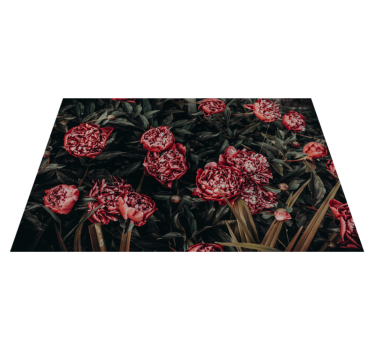 Individual de mesa patrón exhibición floral vibrante - TenVinilo