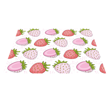 Individual mesa original patrón de fresas rosadas - TenVinilo