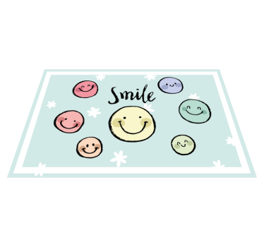 Individual original mesa Emoticonos de sonrisa de color crayón - TenVinilo