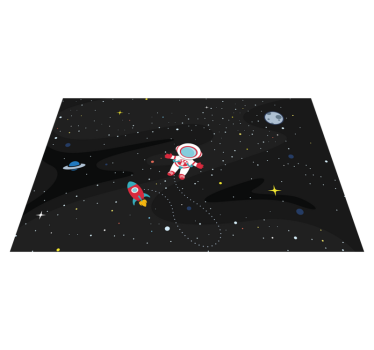 Individual original mesa Astronauta solitario con cohete - TenVinilo