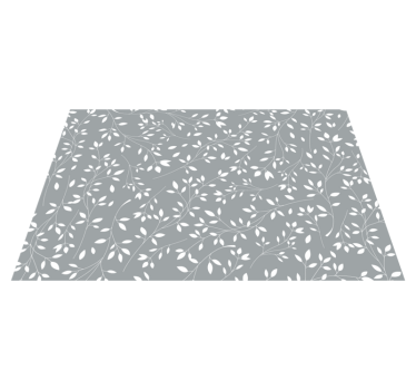 Individual original mesa Patrón de plantas gris y blanco - TenVinilo
