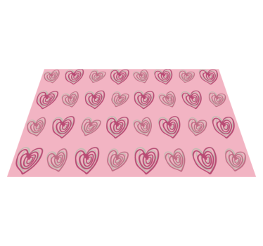 Individual mesa original superficie con patrón de corazones - TenVinilo