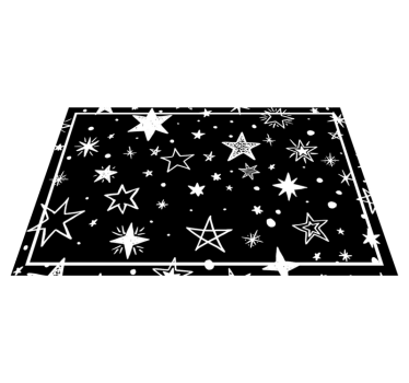 Individual original mesa Patrón de estrella negra fondo blanco - TenVinilo