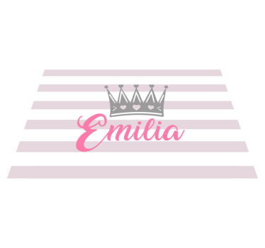 Individual mesa personalizable Corona de plata con nombre rosa - TenVinilo