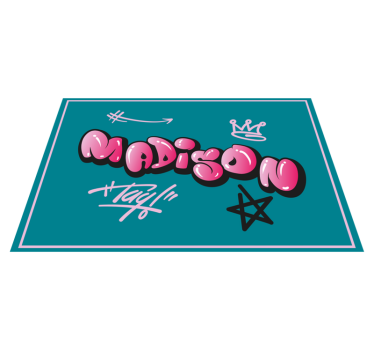 Individual mesa personalizable Graffiti de letras frescas rosa - TenVinilo