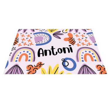 Individual de mesa infantil patrones arcoíris coloridos - TenVinilo