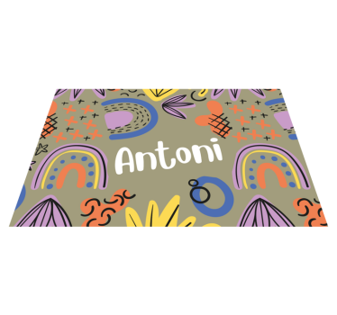 Individual mesa personalizable diseño de nombre colorido - TenVinilo