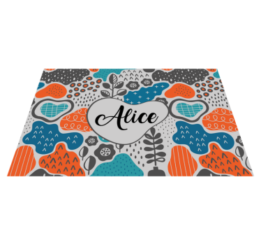 Individual mesa personalizable diseño de nombre juguetón - TenVinilo