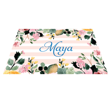 Individual mesa personalizable nombre floral - TenVinilo