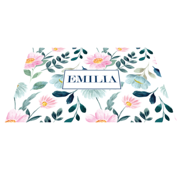 Individual mesa personalizable con diseño floral - TenVinilo