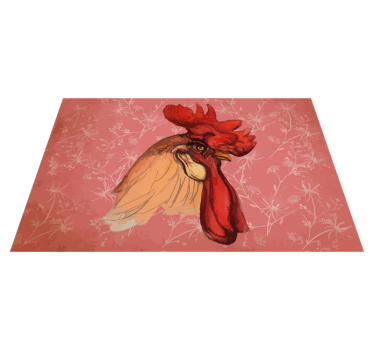 Individual mesa original ilustración de cabeza de gallo - TenVinilo