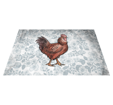 Individual mesa original ilustración de pollo rústico - TenVinilo