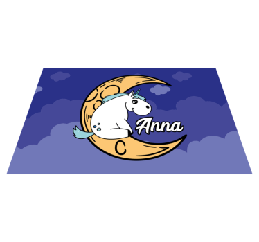 Individual de mesa infantil unicornio luna noche - TenVinilo