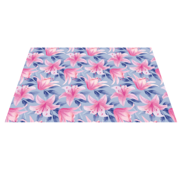 Individual mesa original patrón de lirios rosa floral - TenVinilo