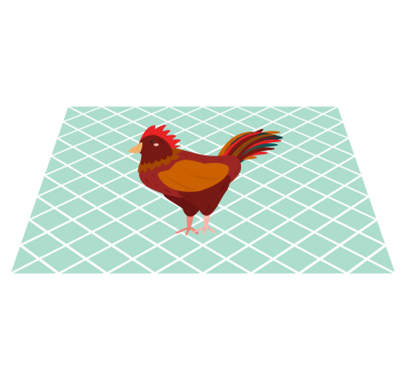 Individual mesa original ilustración de gallo encantador - TenVinilo