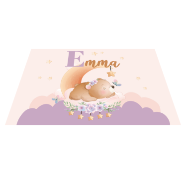 Individual de mesa infantil oso durmiendo con estrellas - TenVinilo
