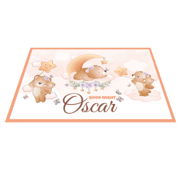 Mantel individual niños Lindo oso para niño con nombre - TenVinilo
