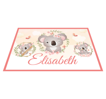 Mantel individual niños Lindos animales koala con nombre - TenVinilo