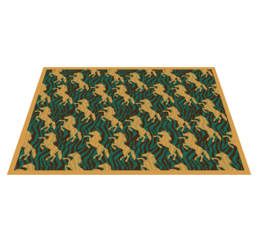 Individual original mesa Caballo verde y marrón estilo africano - TenVinilo