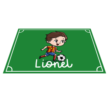 Individual mesa personalizable Niño futbolista con nombre - TenVinilo