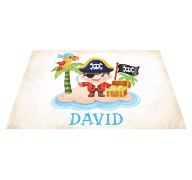 Mantel individual personalizable pirata de dibujos animados - TenVinilo