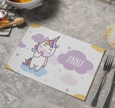 Individuales de mesa personalizables de unicornio - TenVinilo