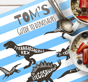 Individuales para mesa con nombre Dinosaurios con nombres - TenVinilo