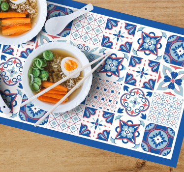 Individual de mesa elegante Estilo "granada" azul - TenVinilo