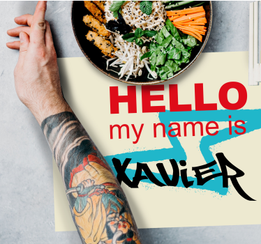 Individual de mesa frase anuncio de nombre personalizado - TenVinilo