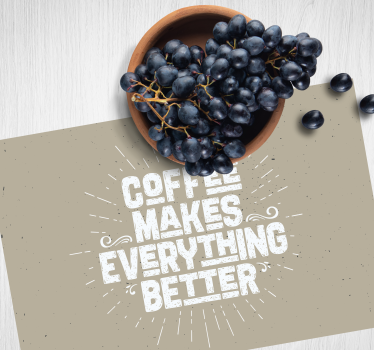 Individual de mesa frase café motivacional - TenVinilo