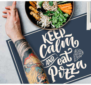 Individual de mesa frase disfruta de la pizza en calma - TenVinilo