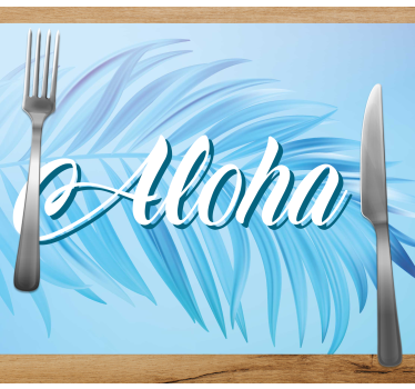 Individual de mesa frase hojas de palma aloha - TenVinilo