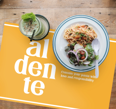 Individual de mesa frase recordatorio culinario aldente - TenVinilo