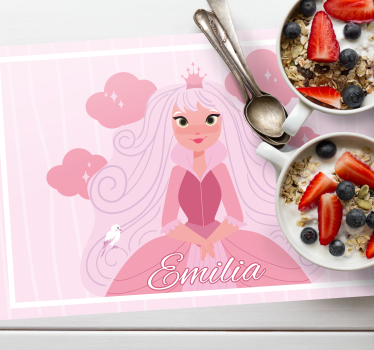 Individual de mesa infantil arte de personajes de princesas - TenVinilo