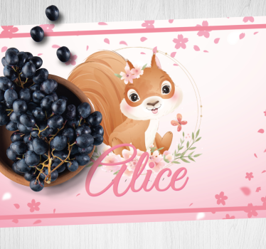 Individual de mesa infantil ilustración de ardilla linda - TenVinilo