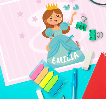 Individual de mesa infantil ilustración de princesa - TenVinilo
