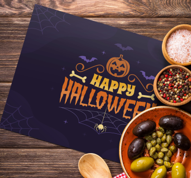 Individual mesa frase feliz Halloween - TenVinilo