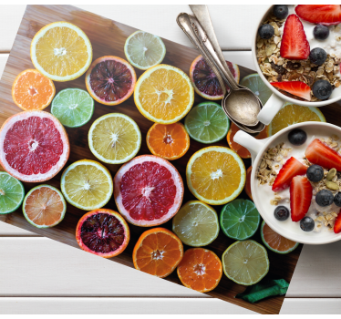 Individual mesa original arreglo de frutas cítricas - TenVinilo