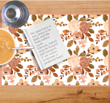 Individual mesa original con diseño floral - TenVinilo