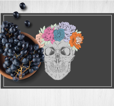 Individual mesa original corona floral de calavera - TenVinilo