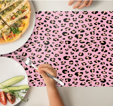 Individual mesa original estética de estampado de leopardo - TenVinilo