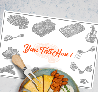 Individual mesa original estilo ilustración de comida - TenVinilo