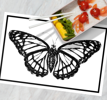 Individual mesa original ilustración de mariposa elegante - TenVinilo