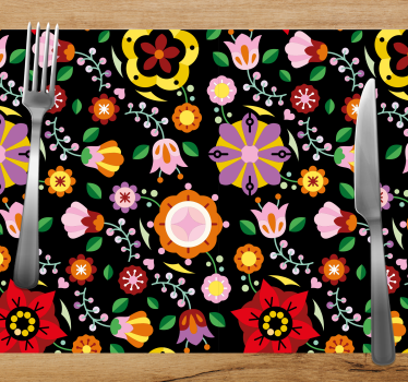 Individual mesa original inspiración floral vibrante - TenVinilo